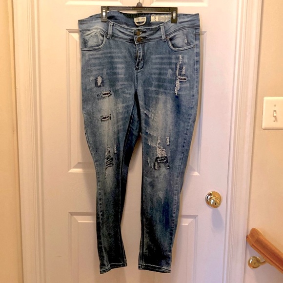 Indigo Rein Denim - Indigo Rein Distressed Plus Size Jeans
